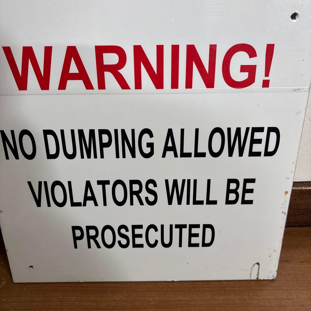 米軍放出品　WARNING アルミ製　看板　2枚セット　送料無料