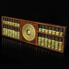 紫檀象嵌コンパス、富と財宝を引き寄せる銅の角で包まれたコンパス、翡翠の算数ビーズ