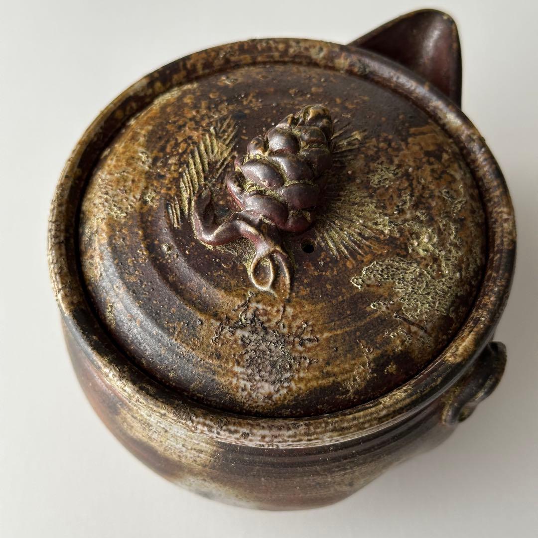 福田一楽 備前 茶器 窯変 宝瓶 松ぼっくり