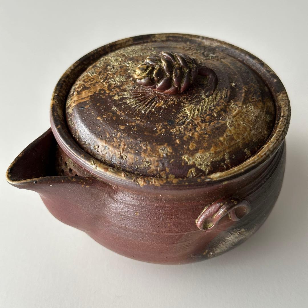 福田一楽 備前 茶器 窯変 宝瓶 松ぼっくり