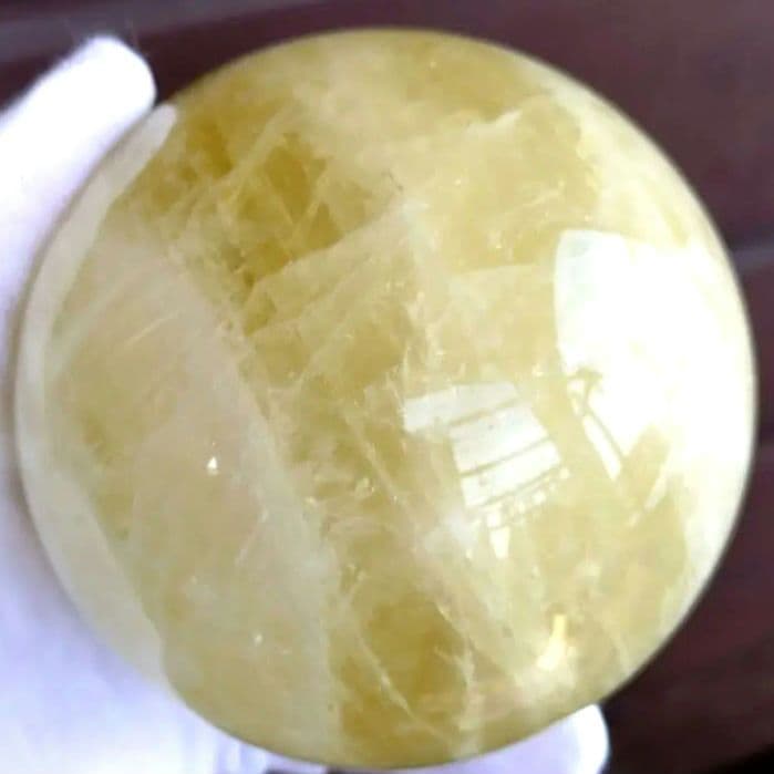 ☆きらりchan☆ 【割引特価】シトリン丸玉　1.5Kg（木製台座付き）