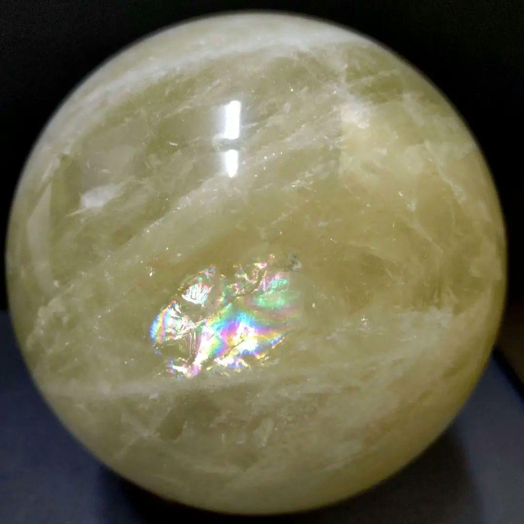 ☆きらりchan☆ 【割引特価】シトリン丸玉　1.5Kg（木製台座付き）