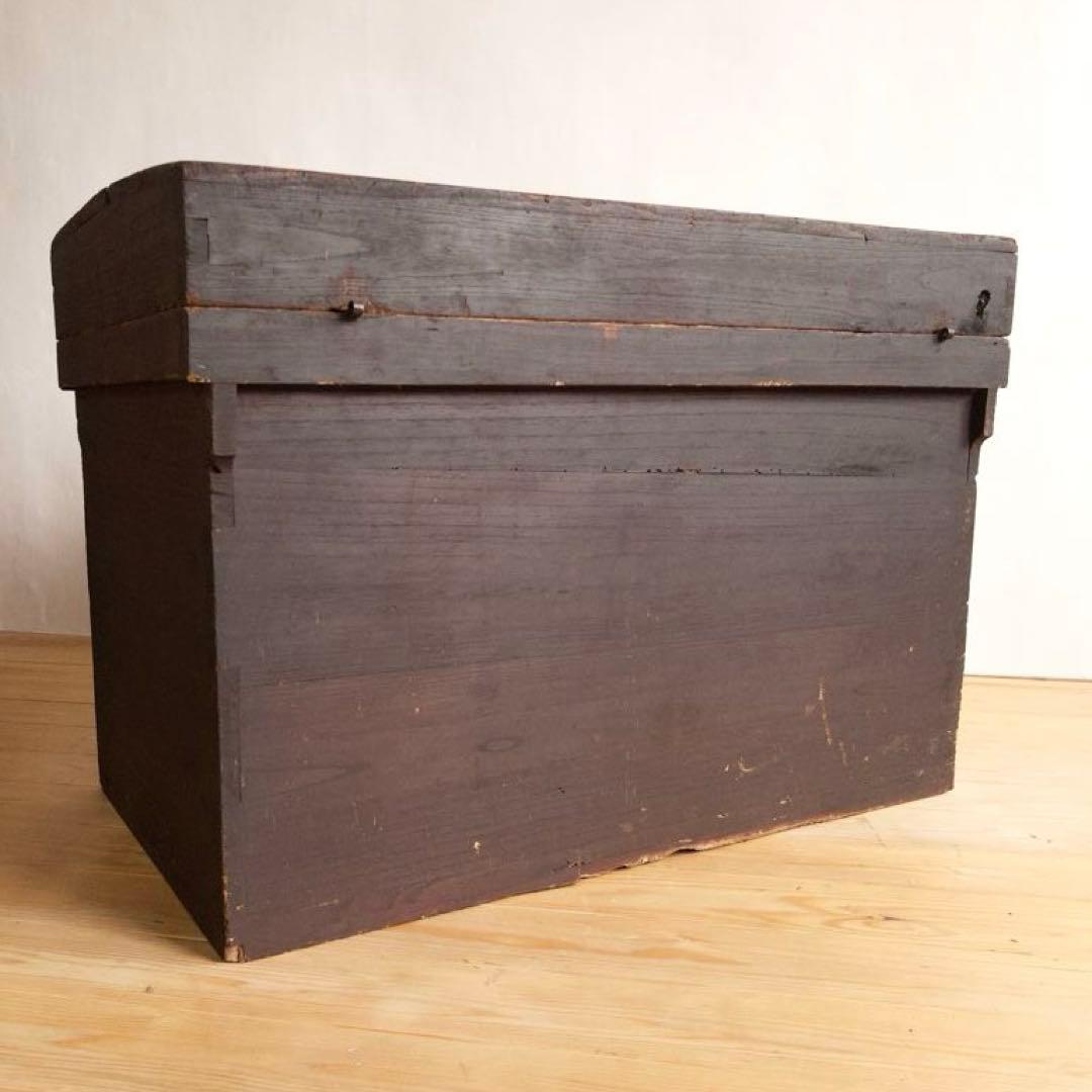 大型　無垢　木箱　M066 高さ約73㎝　店舗什器　ディスプレイ台　古道具