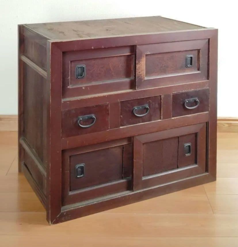 箪笥　渋い水屋 古家具 収納棚 水屋箪笥風