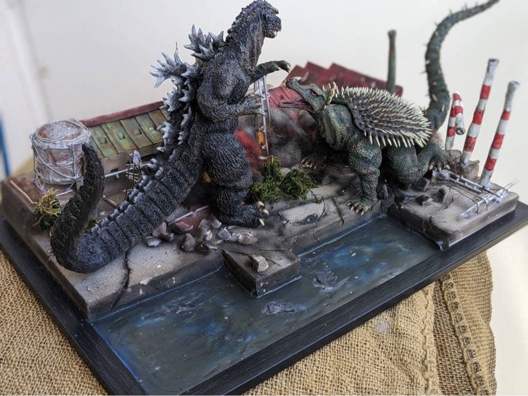 ゴジラの逆襲　レジンキット　決戦ジオラマセット　塗装・完成品