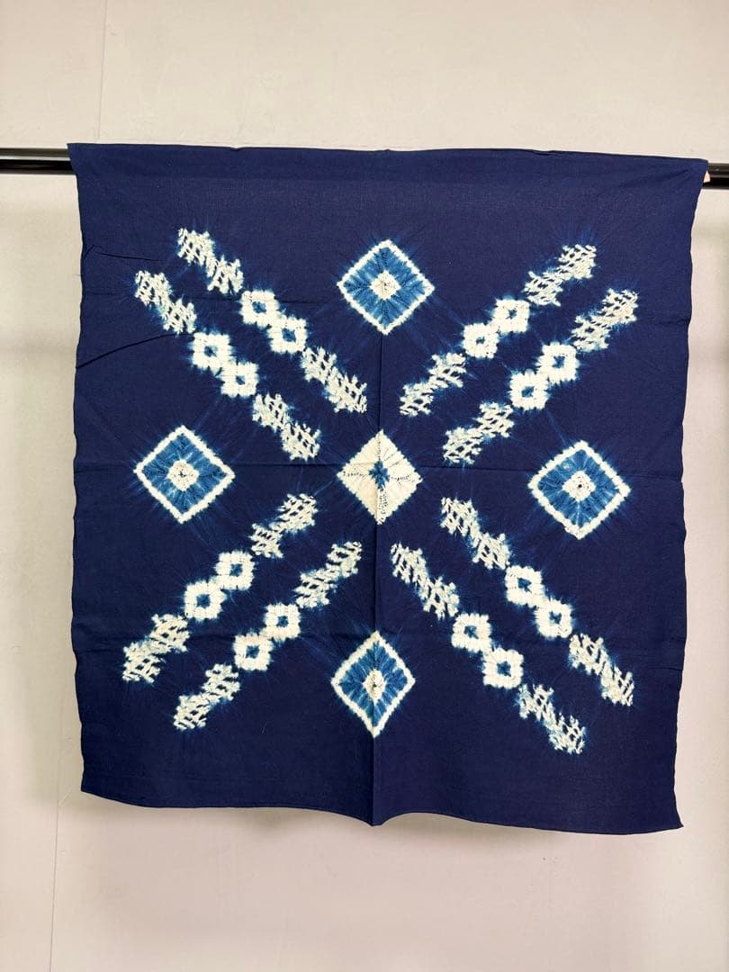 N28「片野絞り」藍染絞り作家 片野元彦 有松鳴海絞り 綿 古布 和装着物
