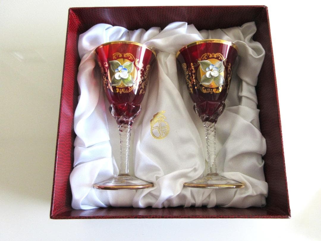 ラグーナ・ムラノ★ベネチアンペアグラス★24金装飾