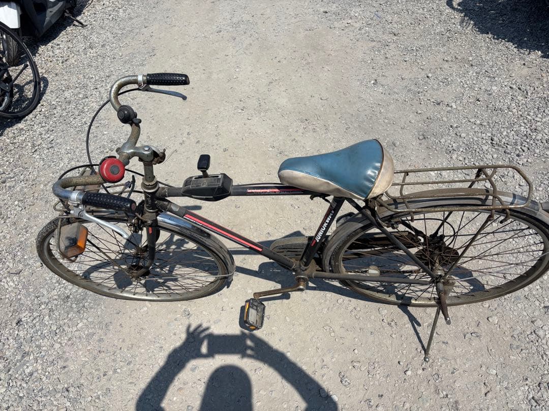 シティバイク 26インチ 黒/赤 スチールフレーム