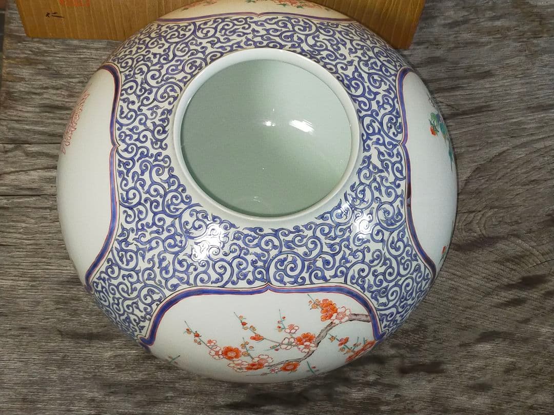 ♥値下げ！小畑仁　柿右衛門様式　特大　花瓶　共箱付き　有田焼　伊万里　骨董　古玩