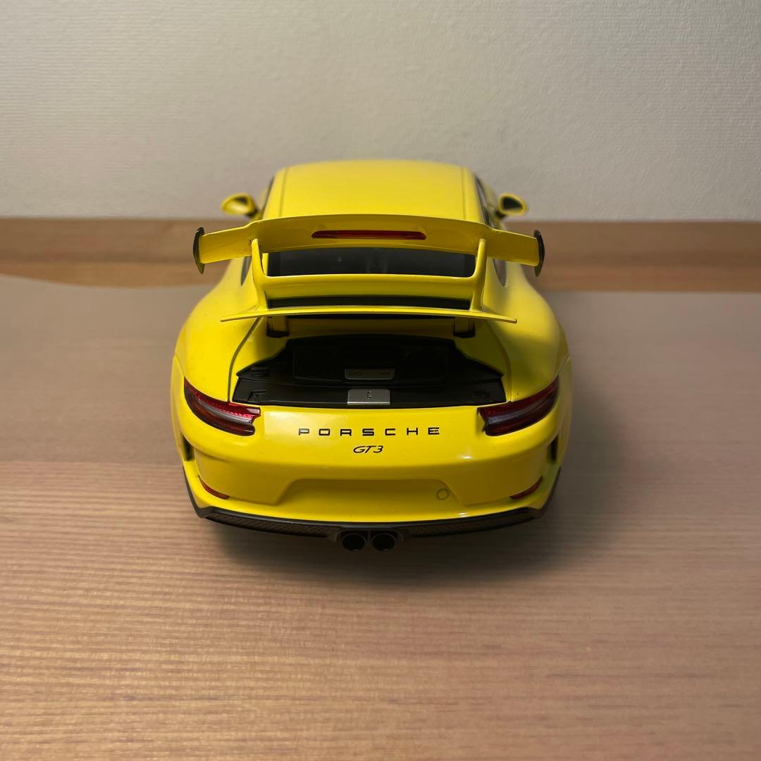 ミニチャンプス　ポルシェ 911 GT3 イエロー 1/18 ミニカー