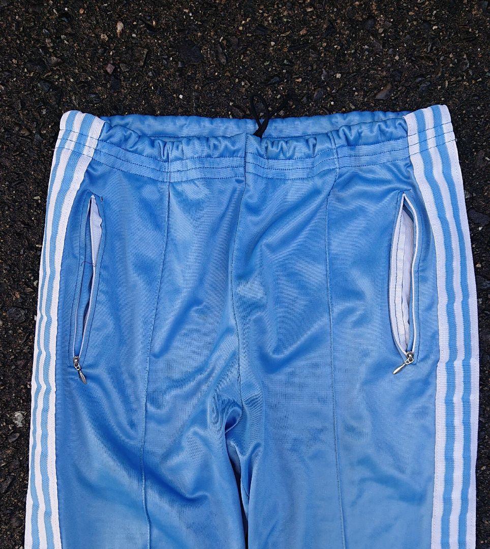 70s 極太 adidas トラックパンツ 水色 ATP似