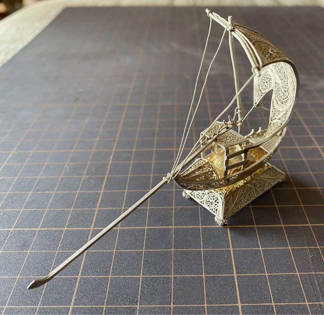 銀製　 超緻密な銀細工のポルトガル船　ビンテージ