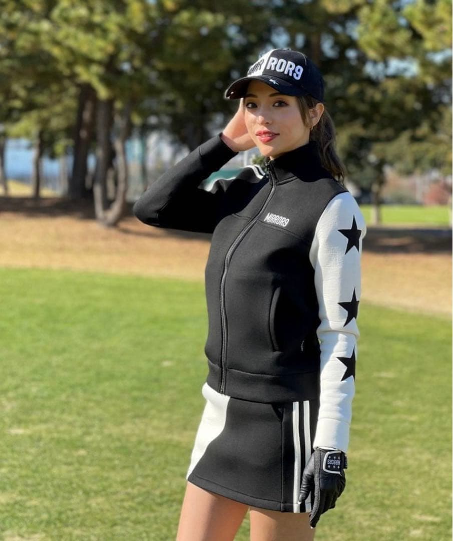 MIRROR9 セットアップ　ジャケット　スカート 星　ブラック　ホワイト