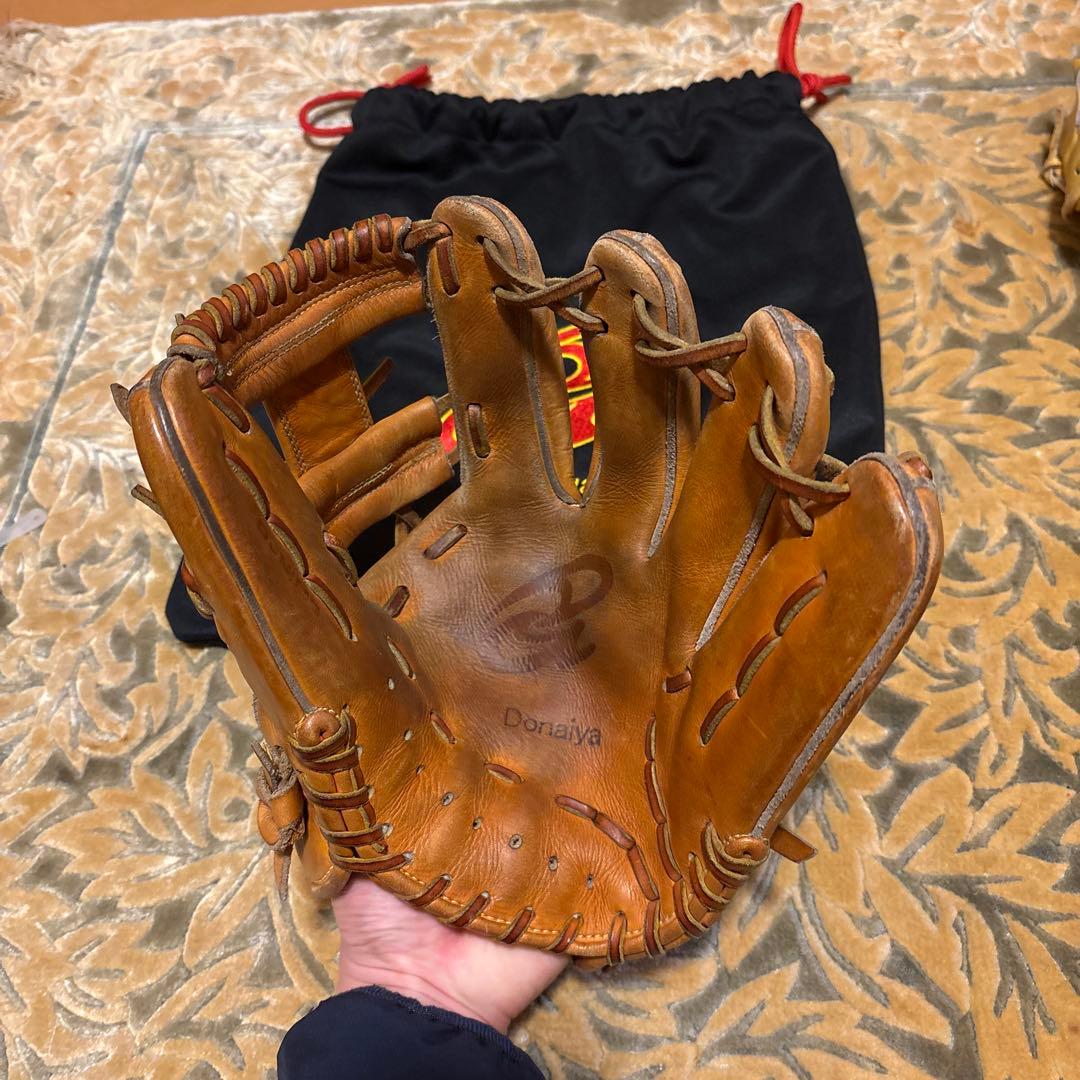 Donaiya軟式グローブ ブラウン 収納袋付き