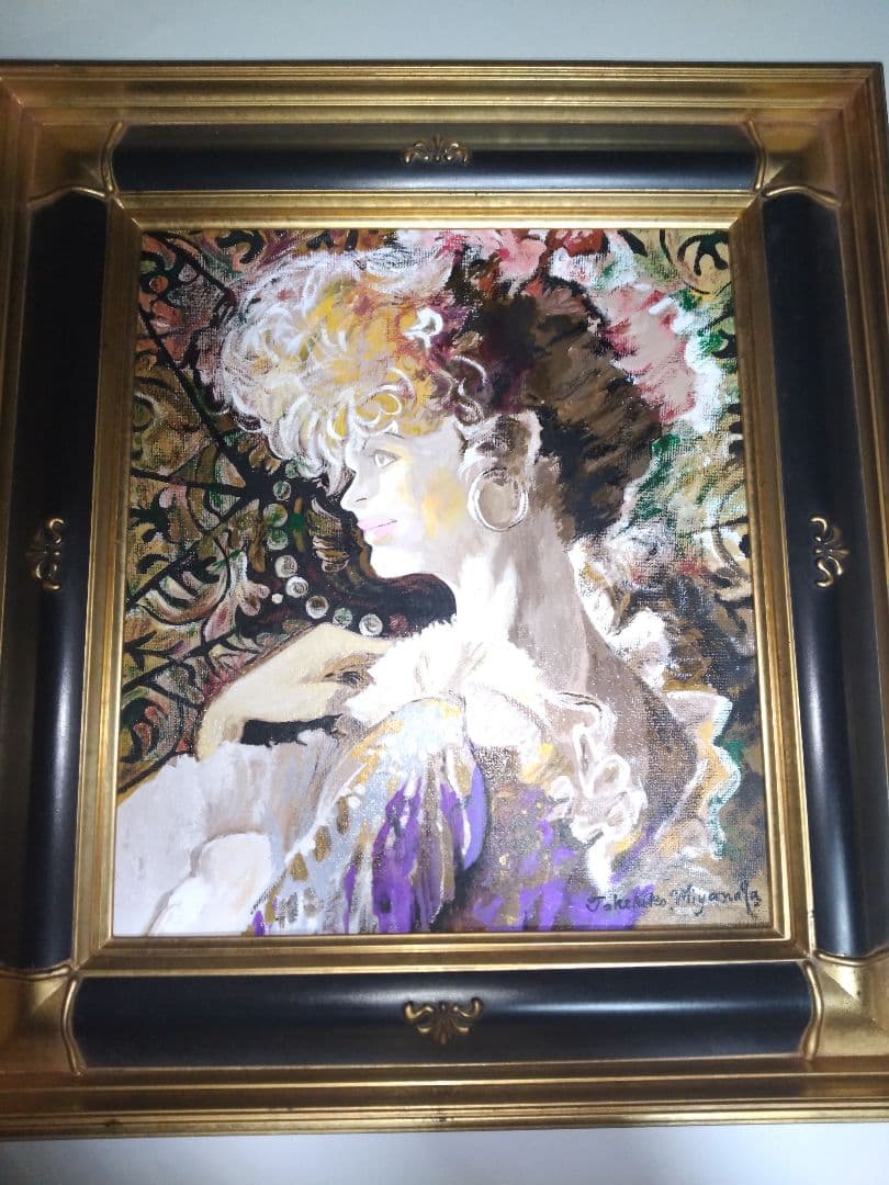 宮永岳彦、絵画油彩、約6F、黎、新品高級額縁、肉筆、東郷青児、高塚省吾。