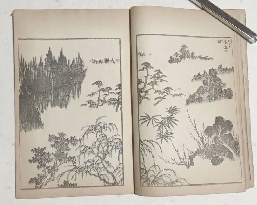 北斎画宛二編（色摺版画本)葛飾北斎画明治初期、後摺再板になります（初版は天保3年