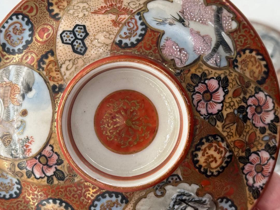 明治　極上　九谷　蓋茶碗②　九谷谷口造　送料込み250130