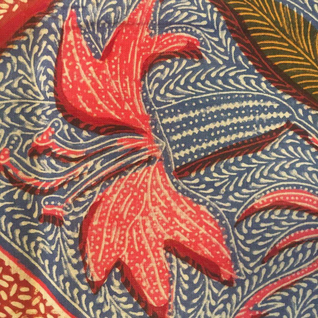 古布 ジャワ更紗（バティック）戦前 プカロンガン 菱ユリ紋