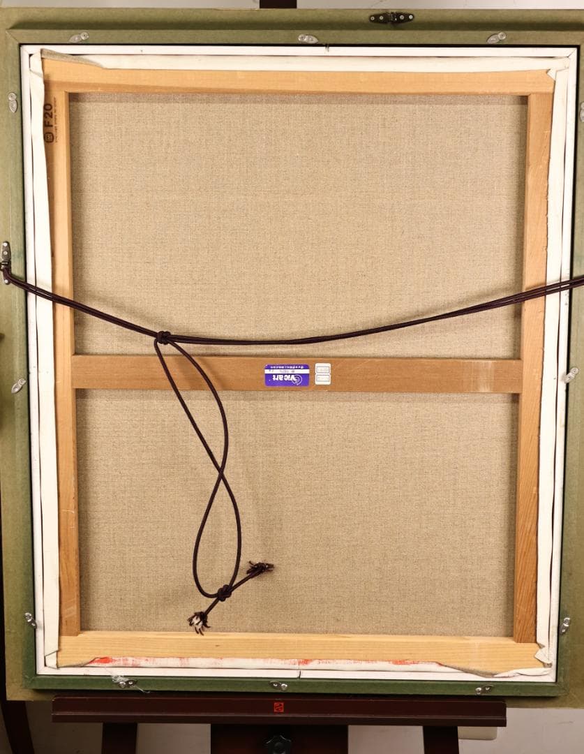 【真作】　鬼沢泰治 「 レースの裸婦 」　F20号　油彩　タトウ　BK098