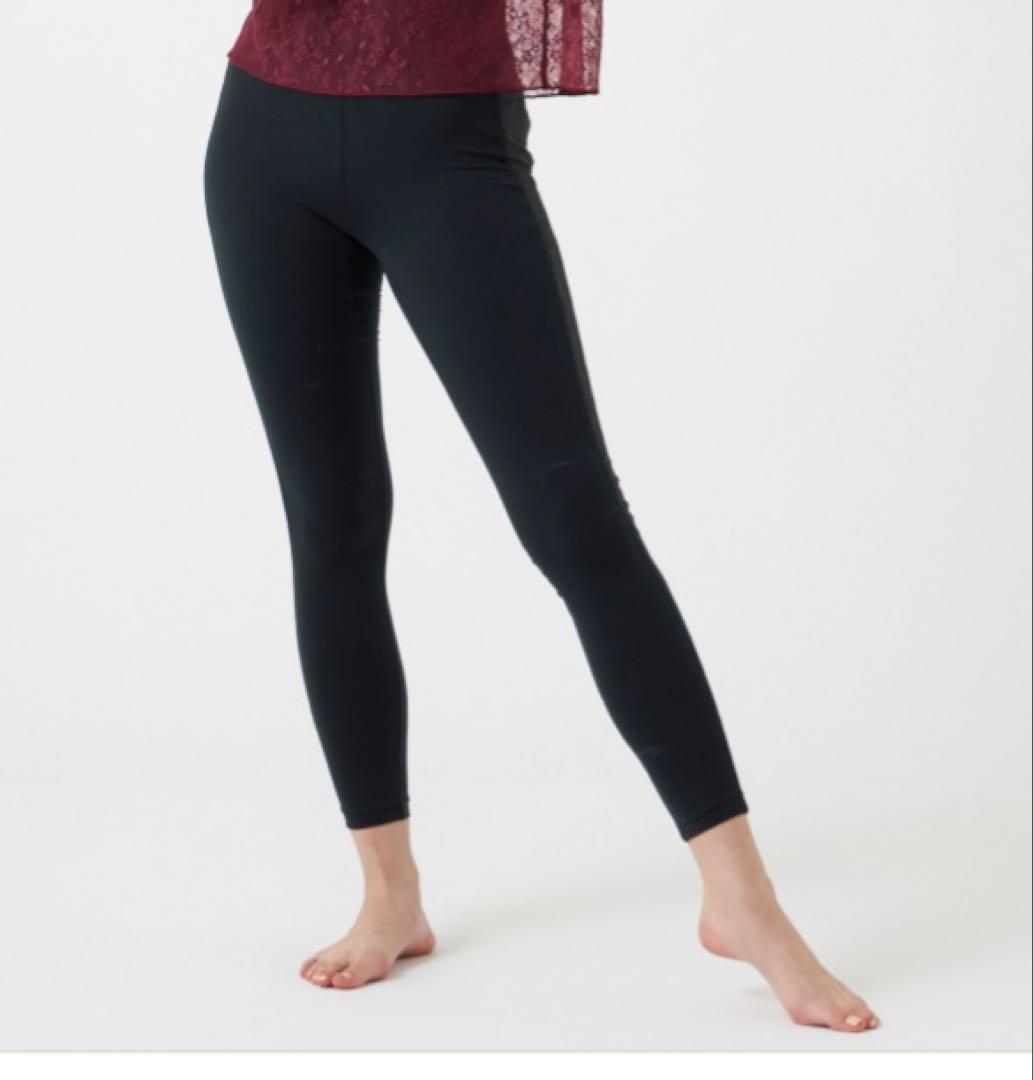 チャコット　バランス　サイドレースコンビレギンス　ブラックL新品　ヨガピラティス