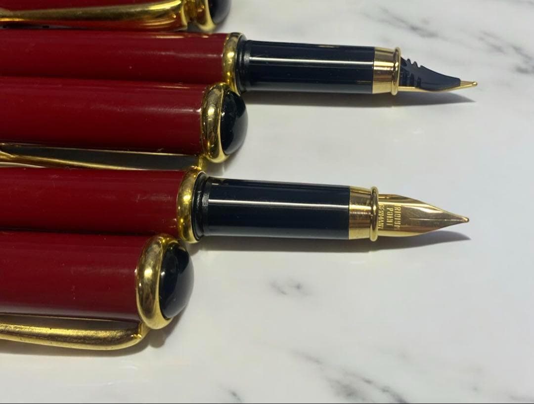 パーカーシズレスターリングシルバーペン先14k万年筆と独製新品万年筆とボールペン
