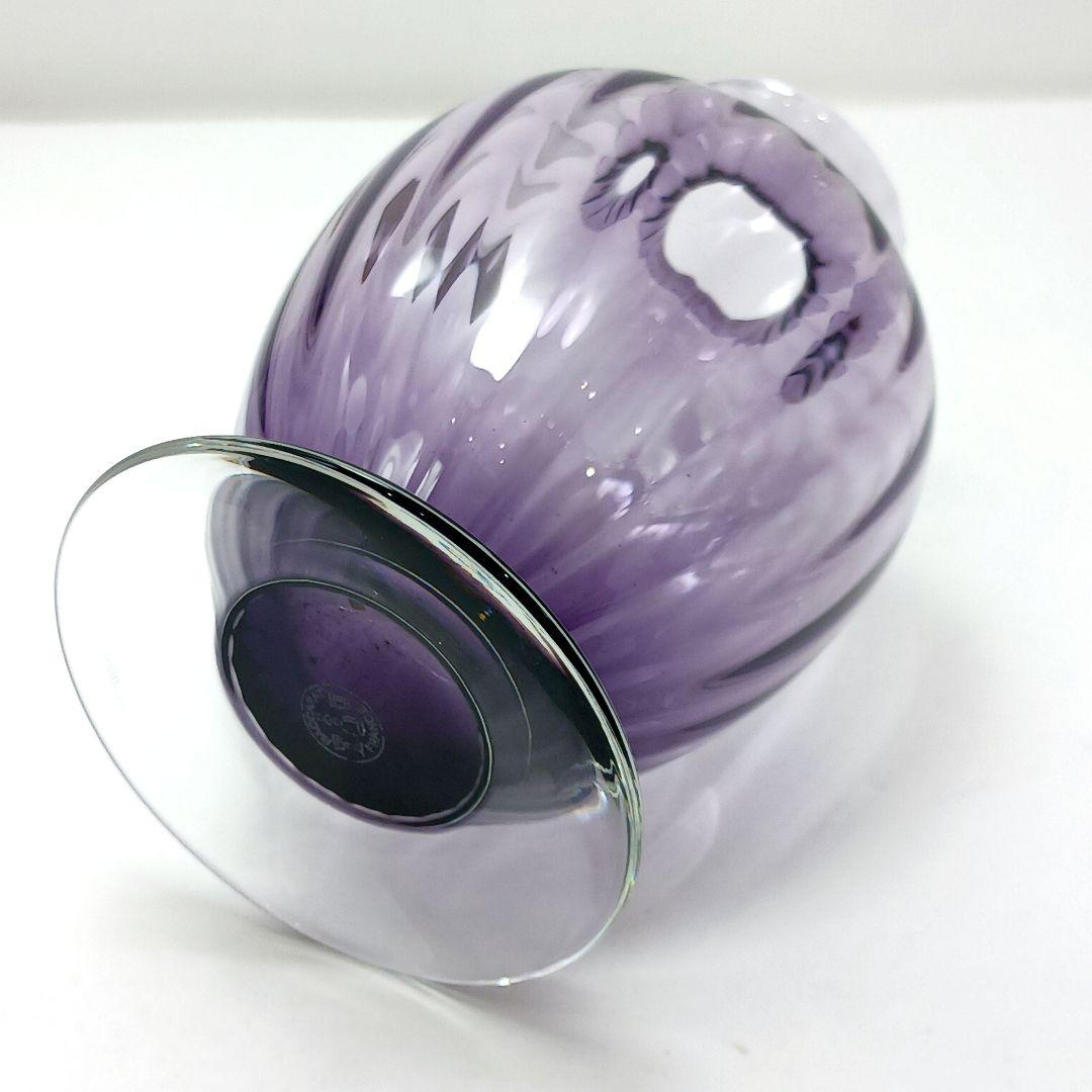 Y2119-4 バカラ アクアレーユ 一輪挿し 花瓶 パープル