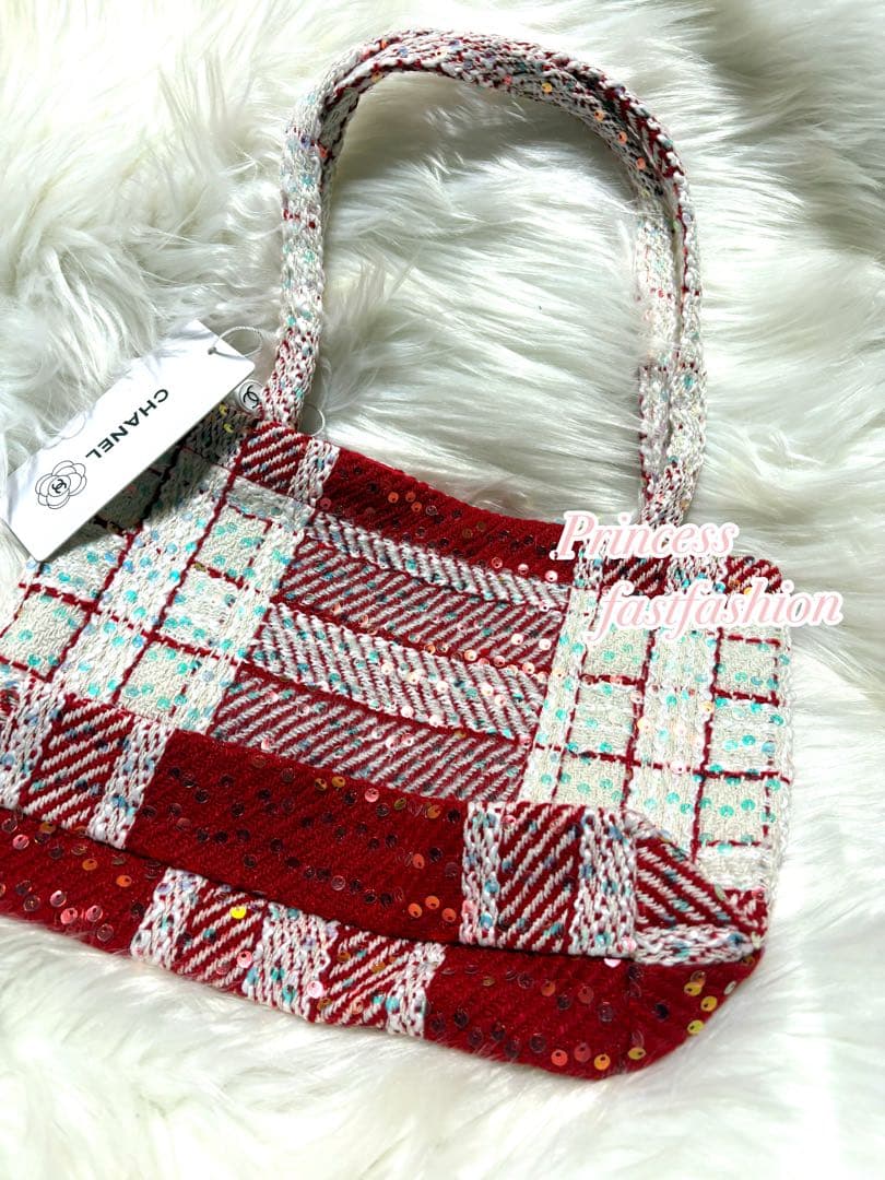 う*た様 シャネル CHANEL バーガンディ スパンコール トートバッグ