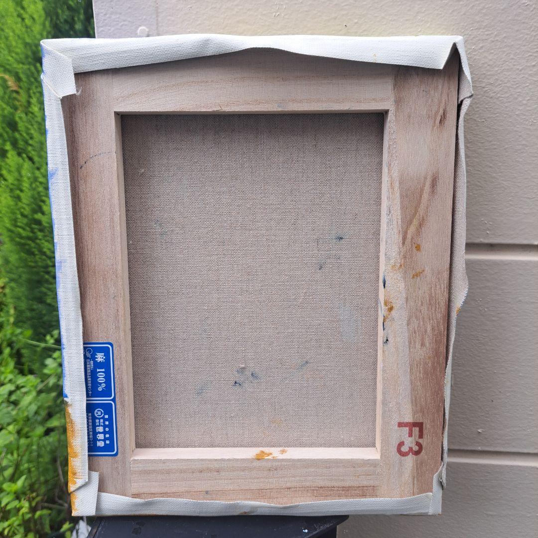 キャンバス油絵 　専用　立ち上がって 外を見ている子猫