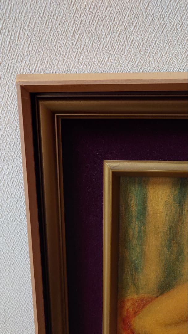 ルノアール 裸婦 複製画 額装 ヴィンテージ インテリア 油絵風 立体加工