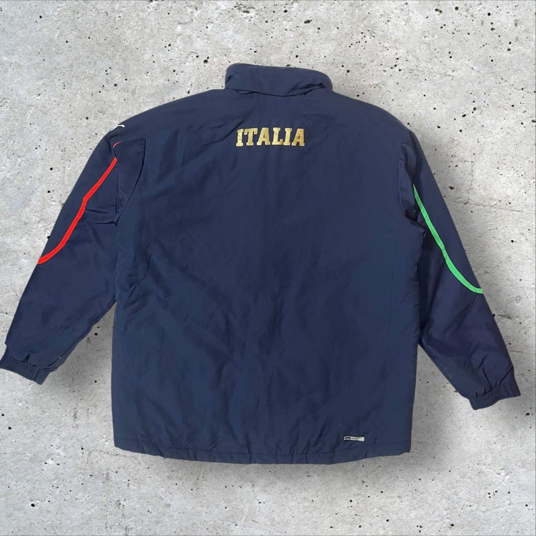 PUMA イタリア代表 06W杯後黄金期中綿フードIN刺繍ロゴジャケット XL紺