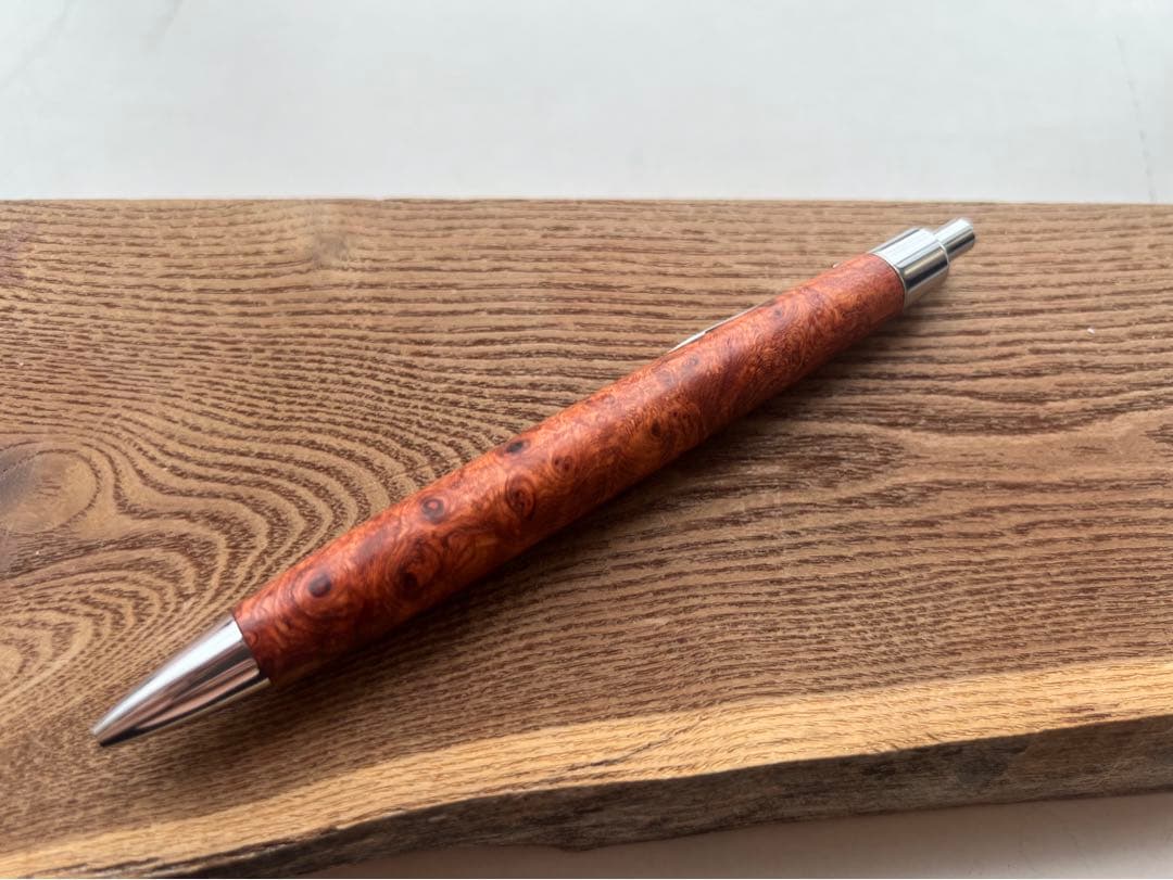 【新品・未使用・極上杢】特上 本カリン瘤紅白　クラフトエー　ボールペン