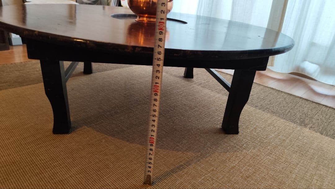 ちゃぶ台　丸　テーブル　火鉢穴　囲炉裏　折りたたみテーブル　アンティーク