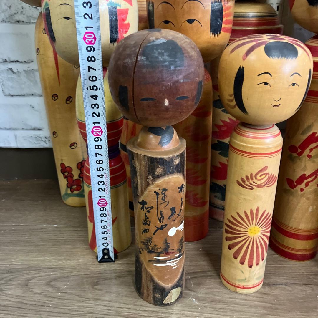 D-3 昭和レトロ 木製 こけし 小芥子 12体セット まとめ売り 日本人形