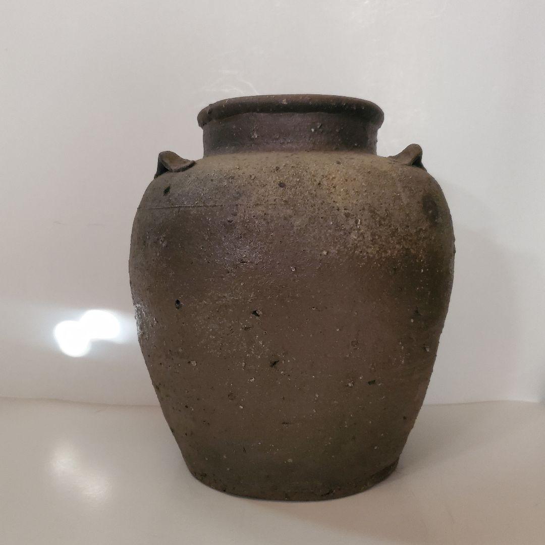 古備前　三耳　自然釉　桃山時代　壺