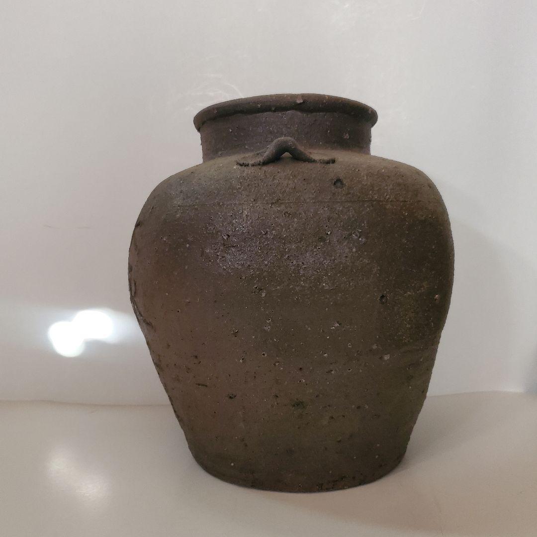古備前　三耳　自然釉　桃山時代　壺