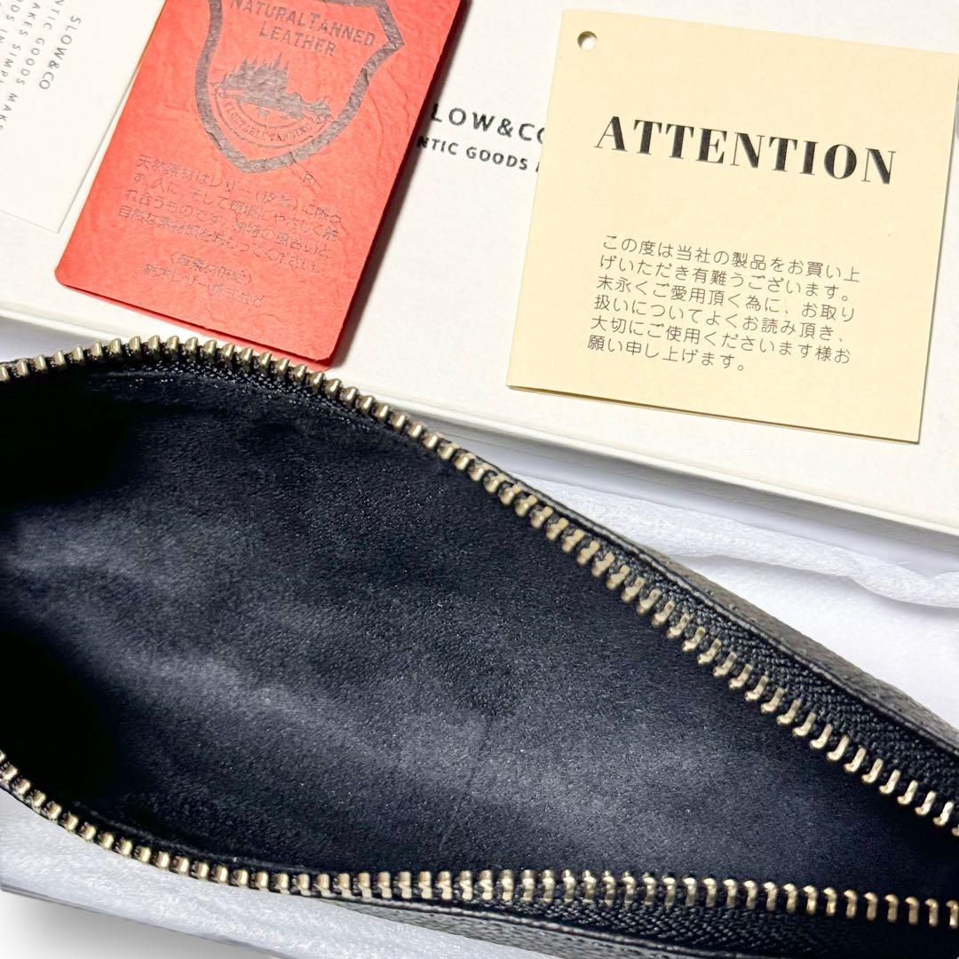 未使用品！ SLOW スロウ ペンケース 筆箱 レザー 本革 ブラック 黒 本革