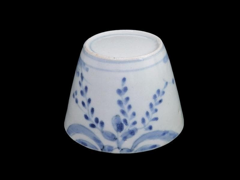 古伊万里　染付　藤の図　大振蕎麦猪口　江戸期　C038AS-CXa