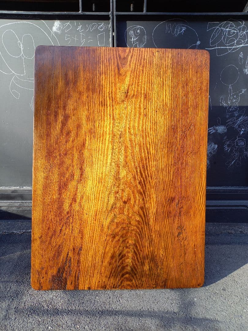 ジャパニーズ　ヴィンテージ　一枚板　天板　両側　引き出し　ローテーブル