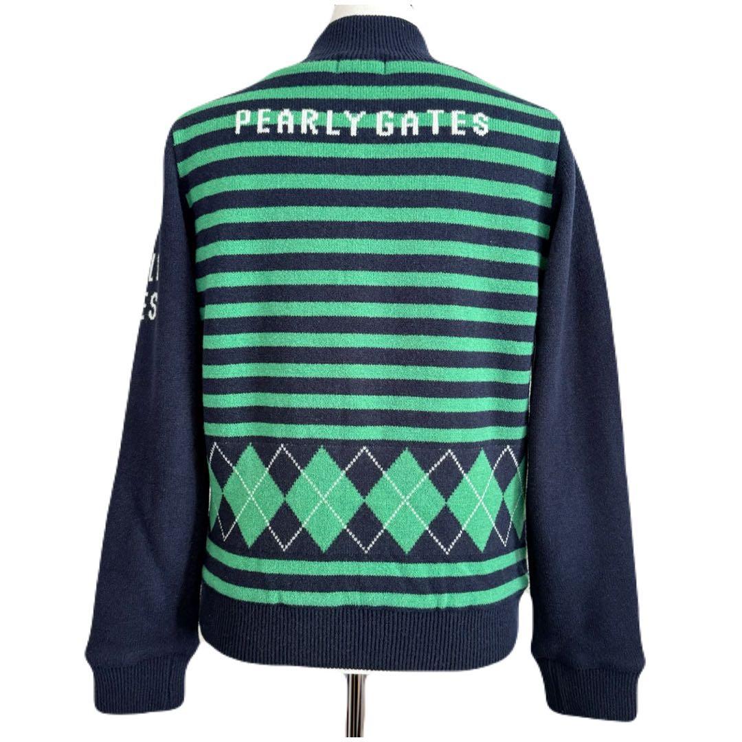 美品 PEARLY GATES パーリーゲイツ 防風防寒 フルジップ ニット