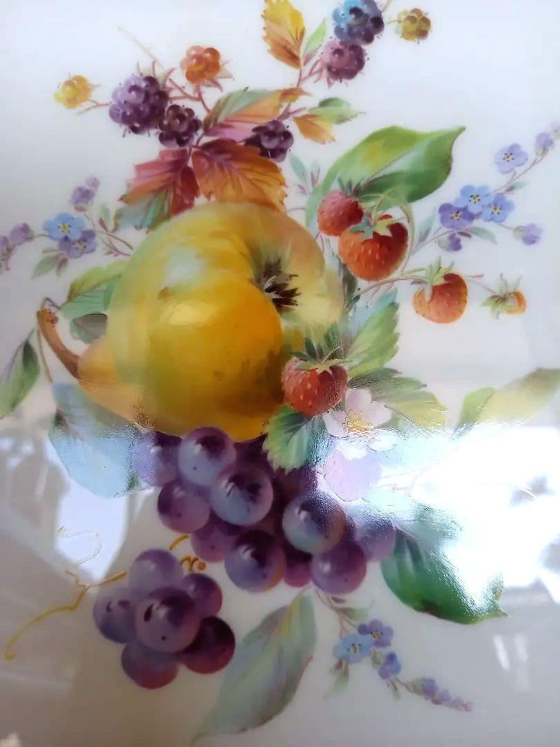 マイセン 陶板画 フルーツ 人気 イチゴ ベリー入り 稀少 ゴールド額 果物