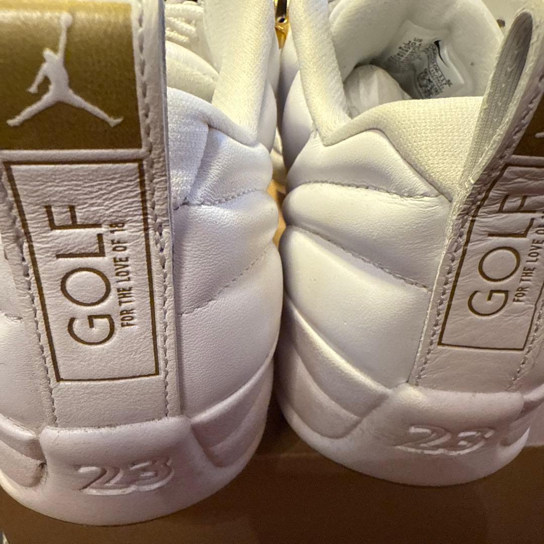 Air Jordan 12 ゴルフシューズ ホワイト/ゴールド　ケース付き