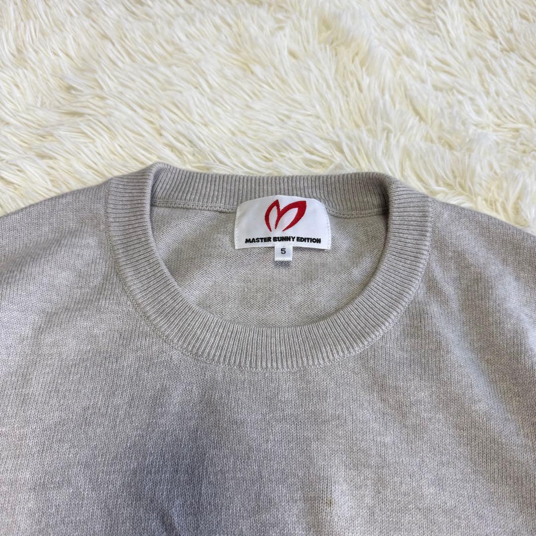 【マスターバニー】美品 ニットセーター グレー カシミヤ混 5サイズ メンズ