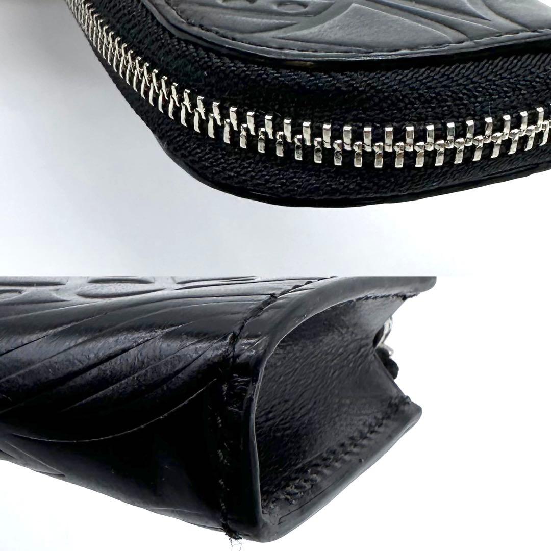 未使用✨ヴィヴィアンウエストウッド ペンケース ORB エンボスレザー ブラック