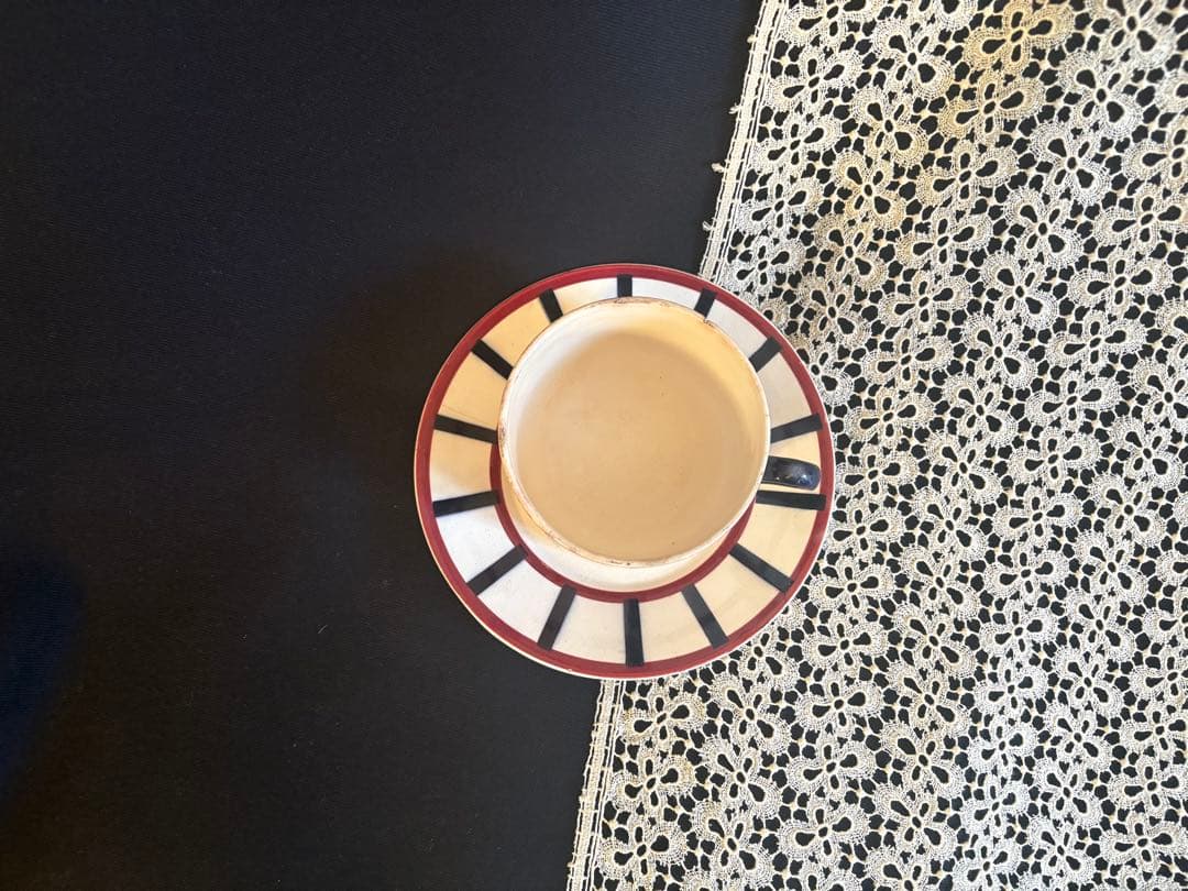 HBCM Béarn クレイユモントロー バスク柄 ショコラカップ&ソーサー