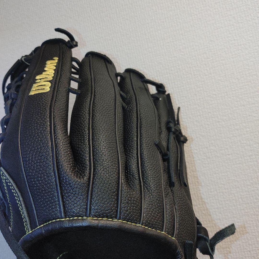 ウイルソン　軟式　左投げ　外野 ブラック×イエローロゴ