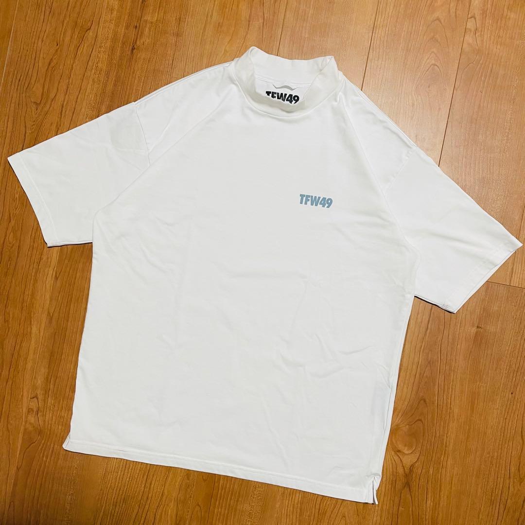 TFW49 モックネック　Tシャツ L ホワイト　ゴルフ
