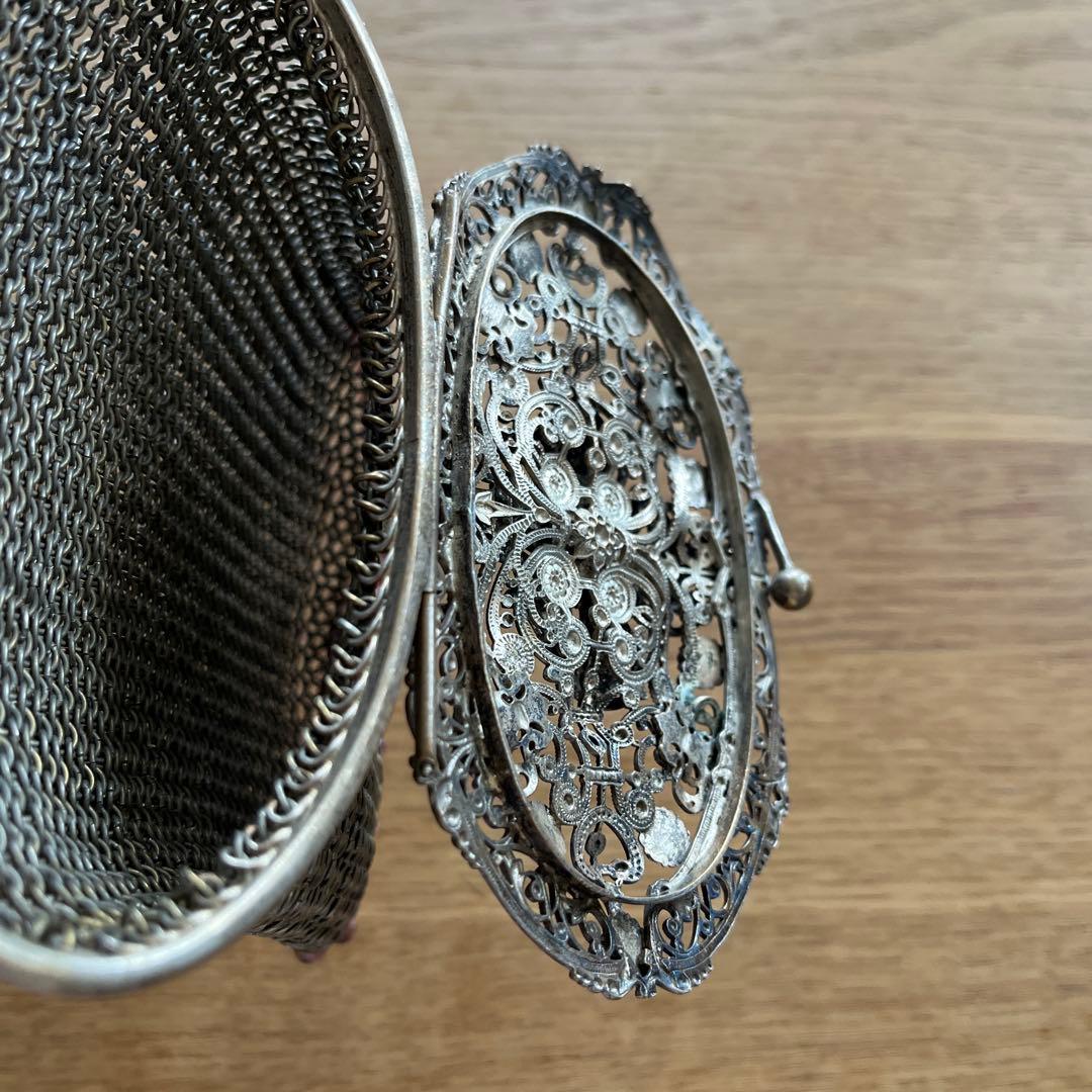 クリスマスSALE アンティーク　ヴィクトリアン　メッシュ　パース　入れ