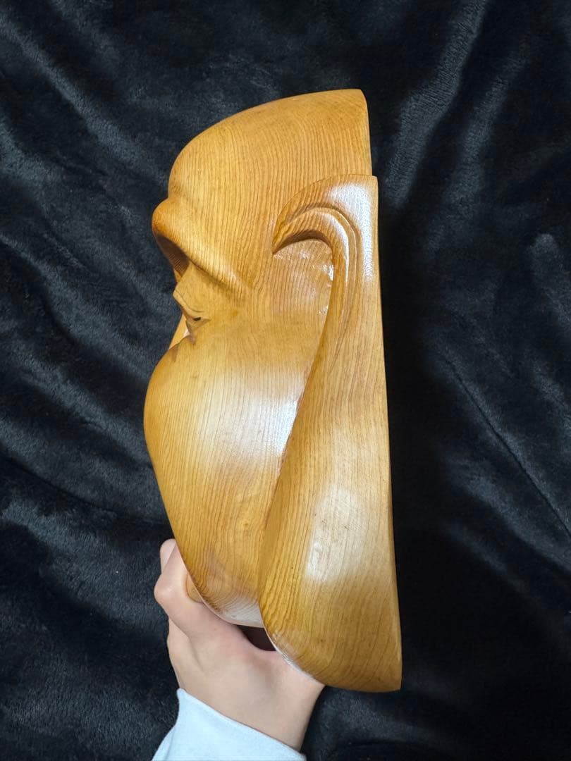 木製 笑顔の仏像 能面