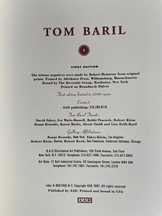 Tom Baril ★ I MAGAZINE ★ 希少