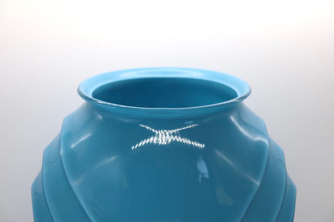 おしゃれ　ブルー　ガラス花入　送料込み1212